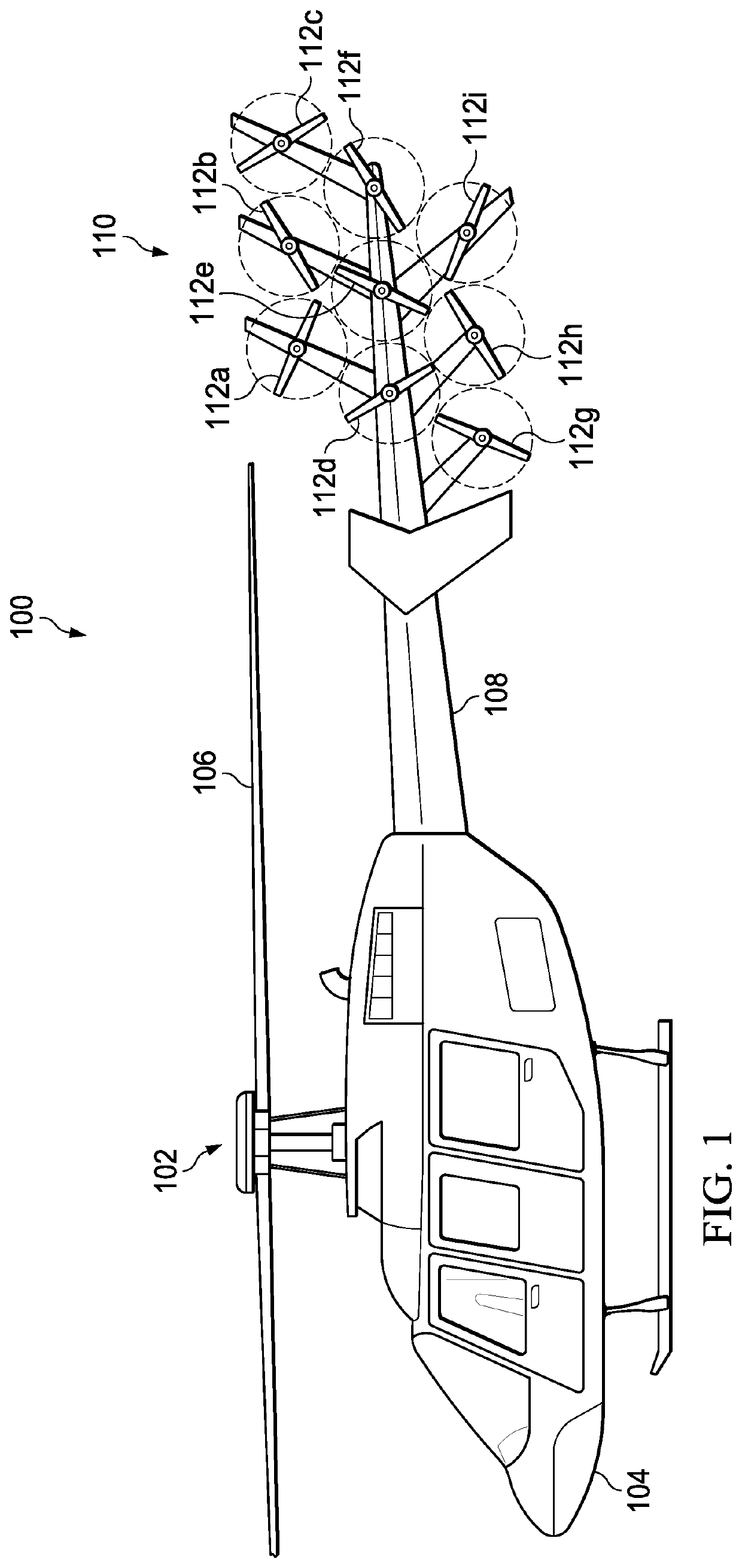 Anti-torque control using matrix of fixed blade pitch motor modules