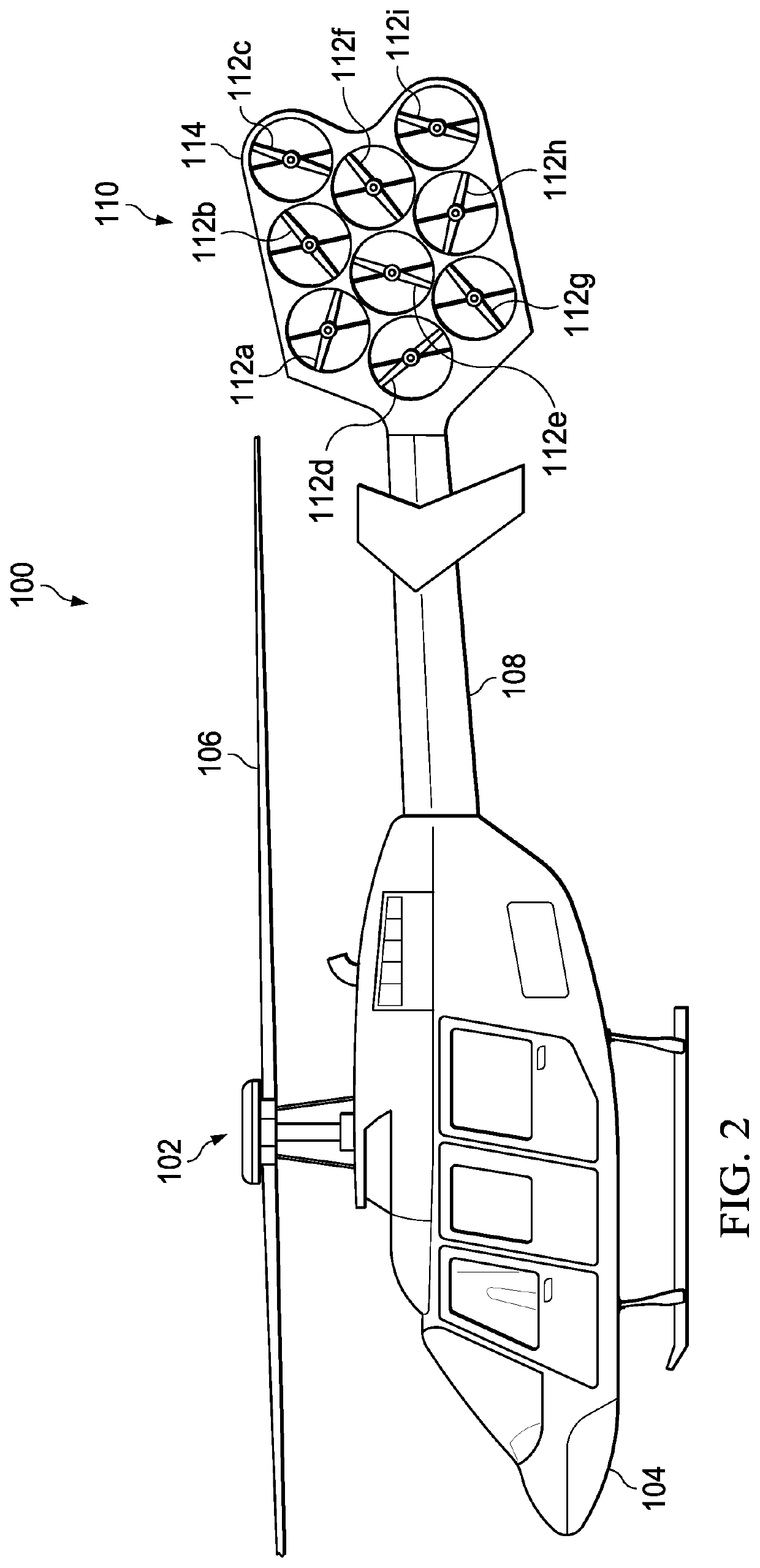 Anti-torque control using matrix of fixed blade pitch motor modules