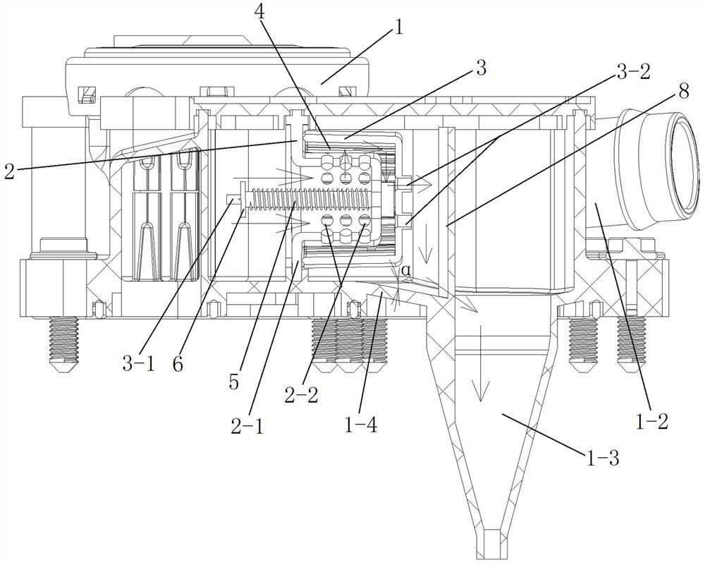 Oil-gas separation device for internal combustion engine