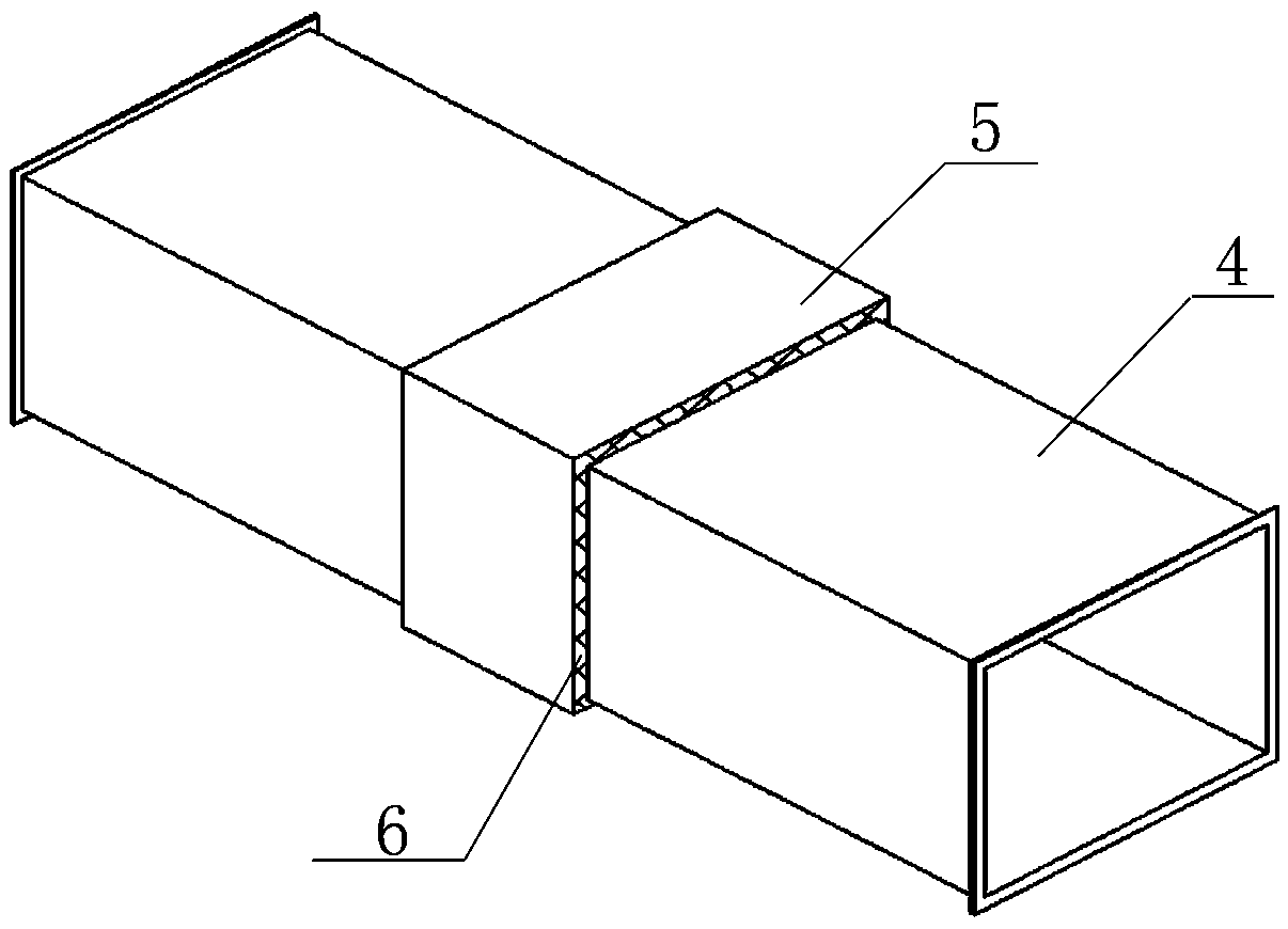 Horizontal duct wall penetrating system and construction method thereof