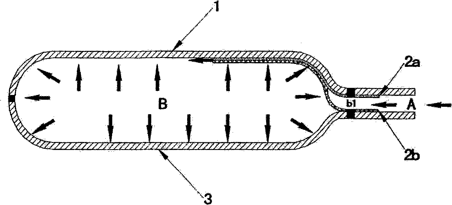 Function type cling-wrap one-way air blockage volumetric packaging material and preparation method thereof