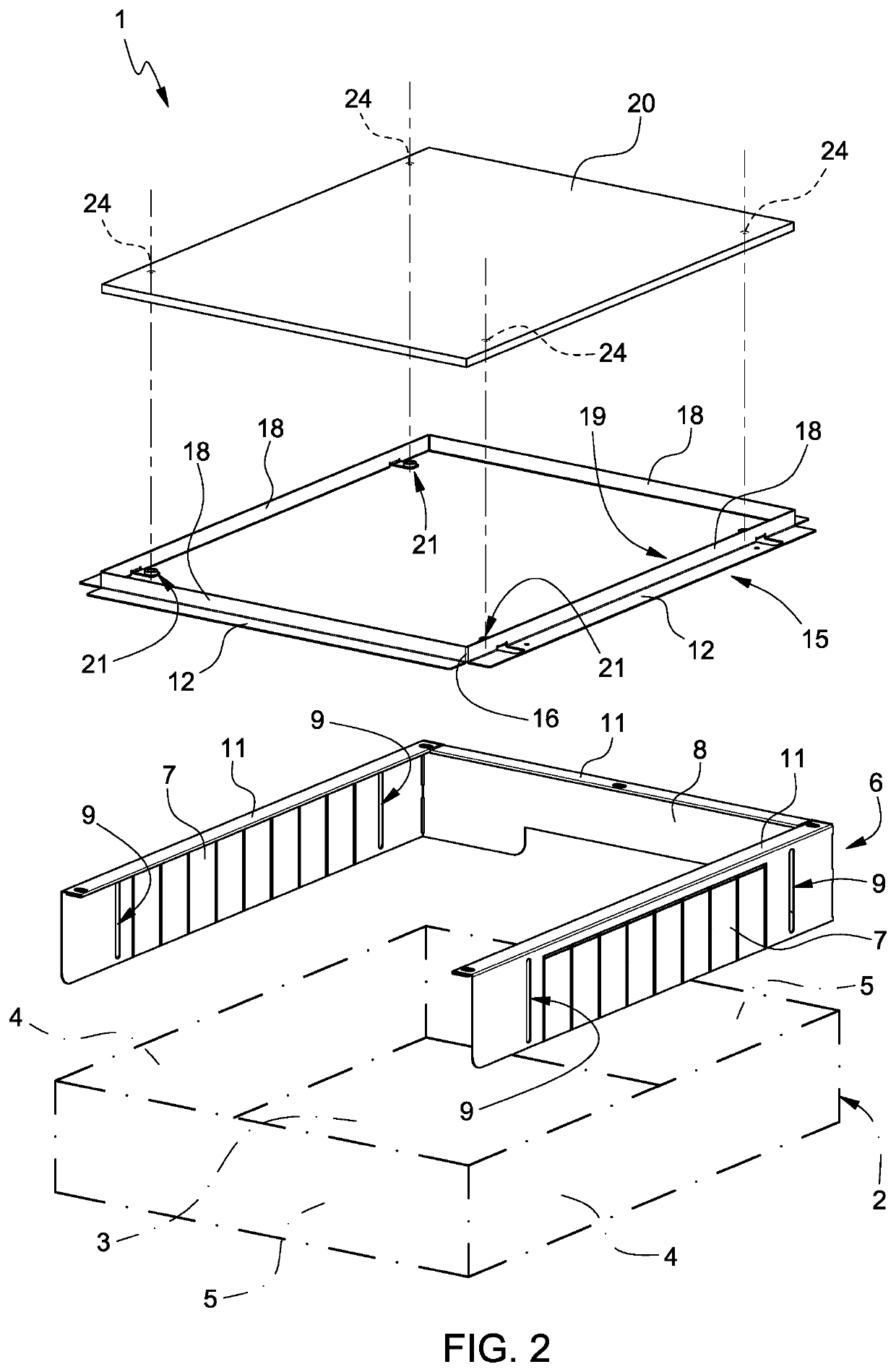 Recessable box for housing hydraulic components