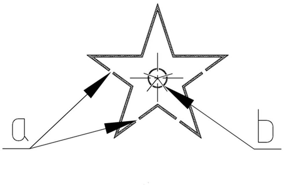 A star-shaped filter backwash perforated distribution pipe and method