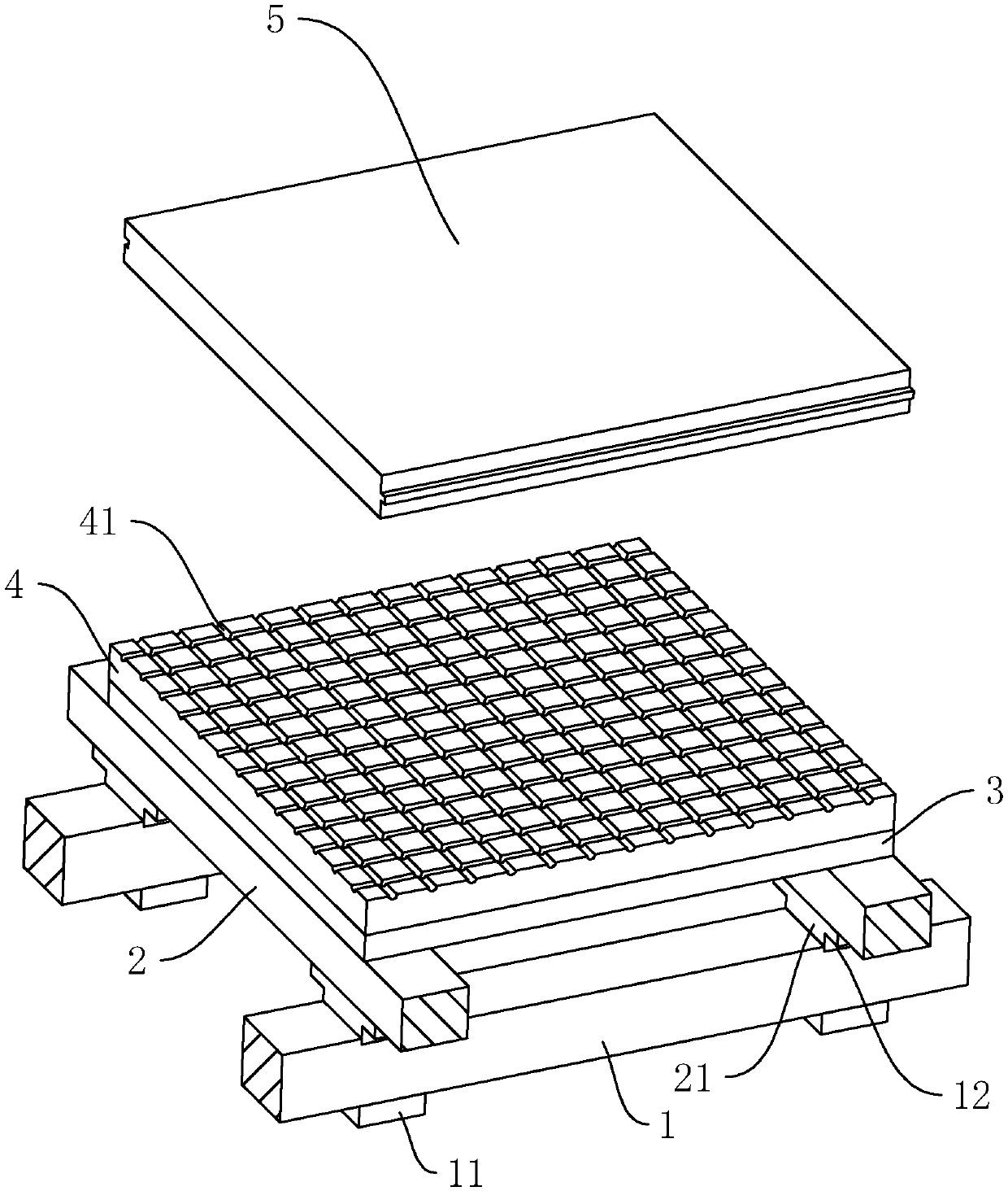 Sound-absorbing room building floor structure