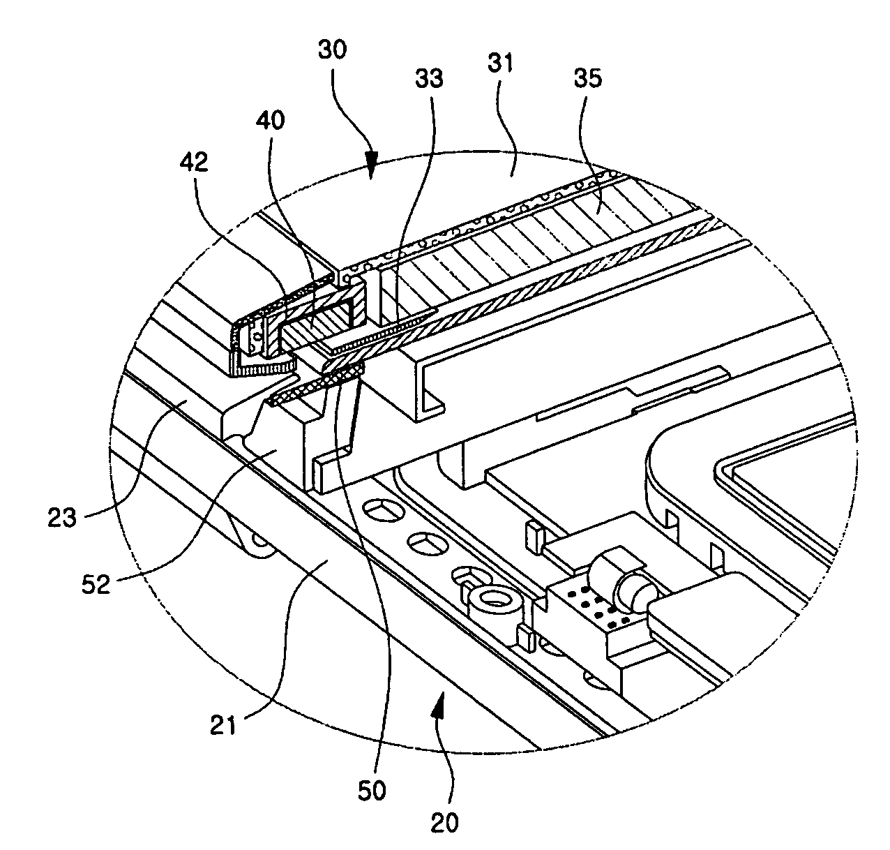 Latch device in portable computer