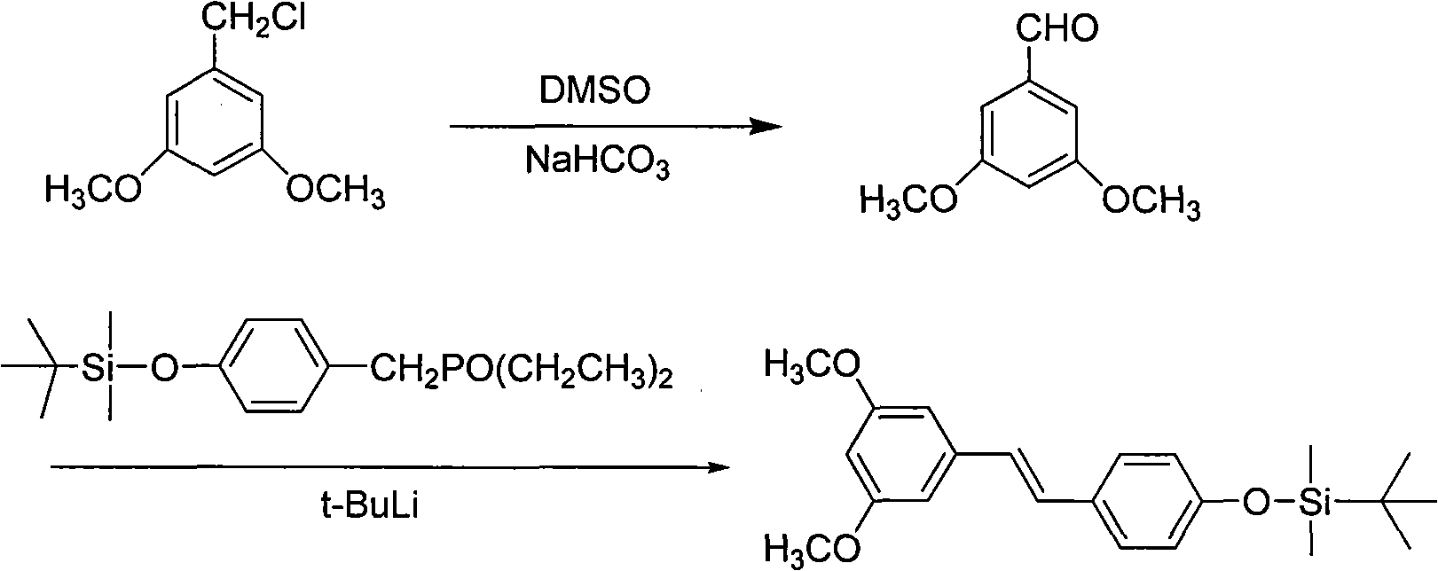 Method for synthesizing stilbene compound by utilizing Kornblum oxidation reaction