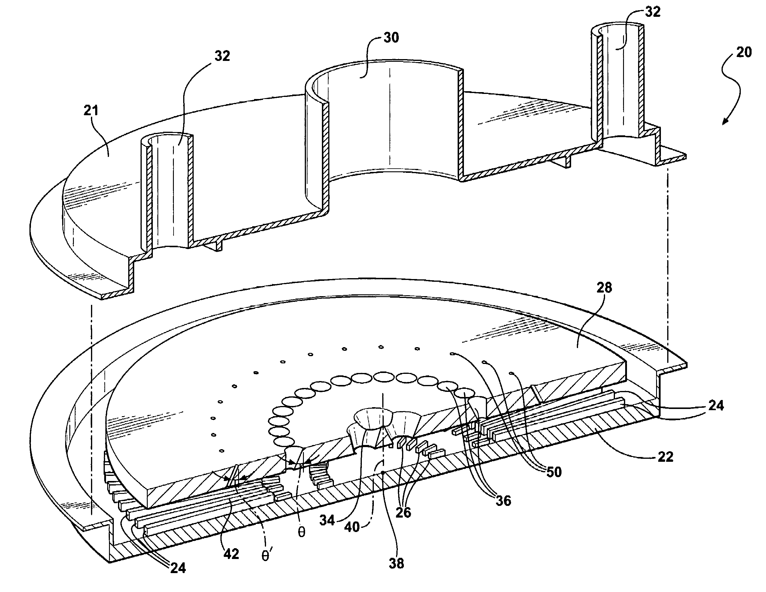 Impingement cooled heat sink with low pressure drop