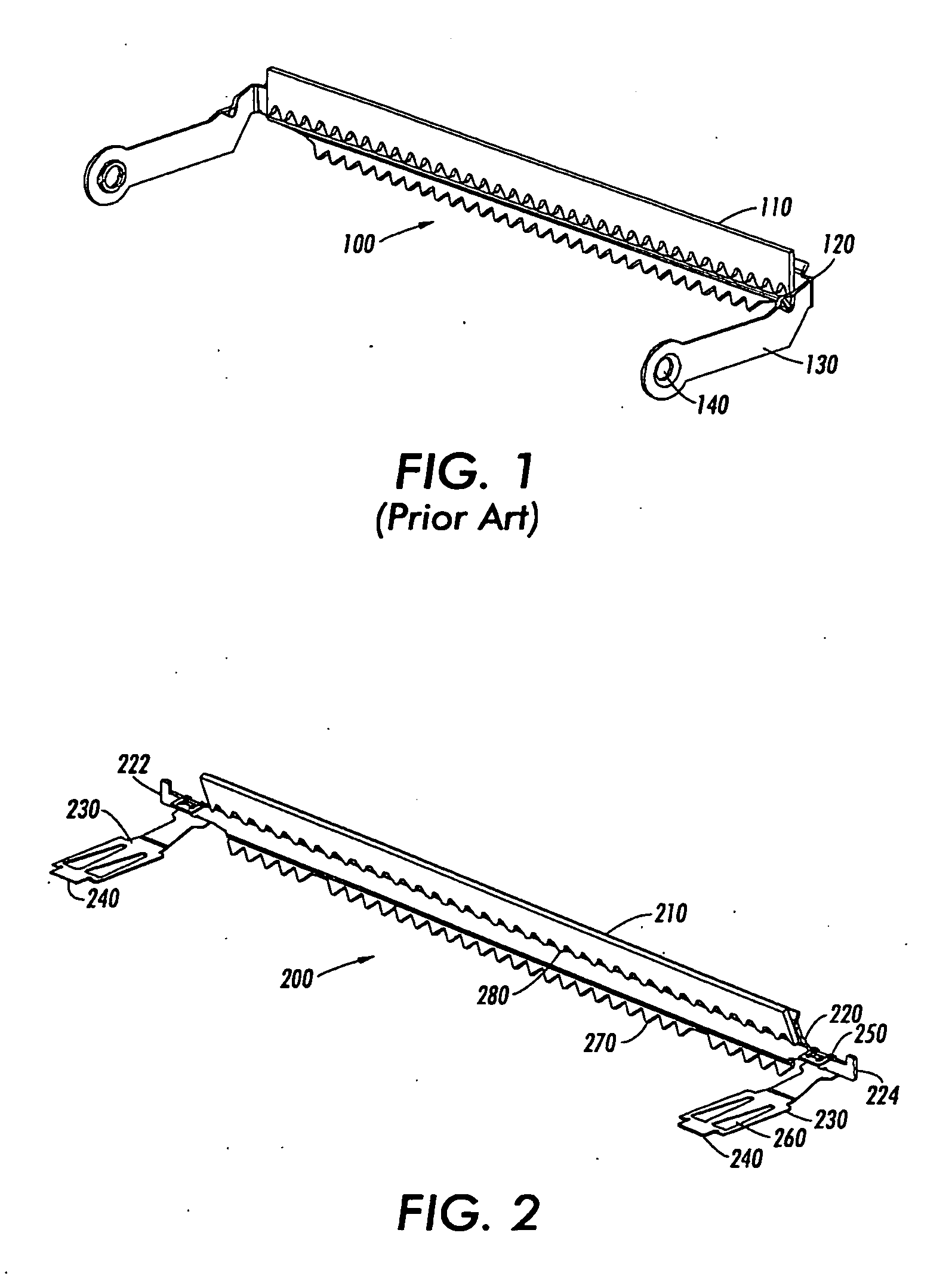 Metering blade suspension system