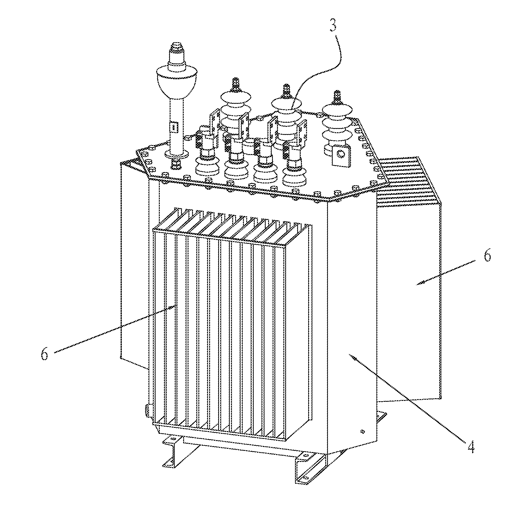 Oil immersed stereo wound-core amorphous alloy transformer