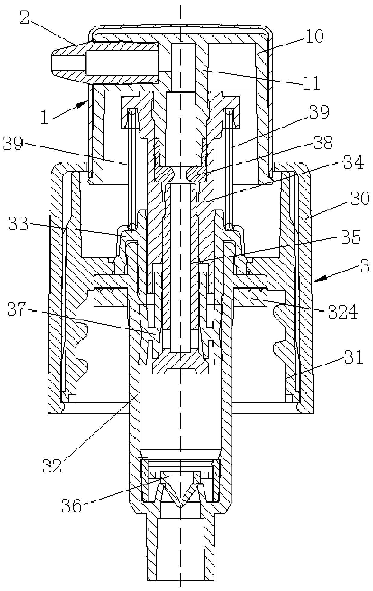 Cosmetic container for preventing nozzle discharging opening from dripping