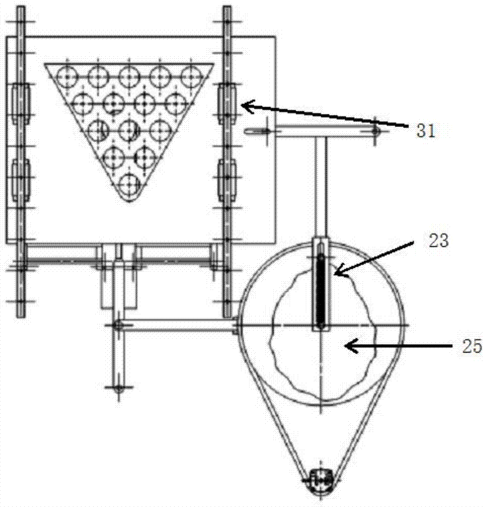 Billiards placing device of automatic billiards machine