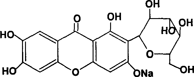 Preparation method and application of water-soluble mangiferin monosodium salt