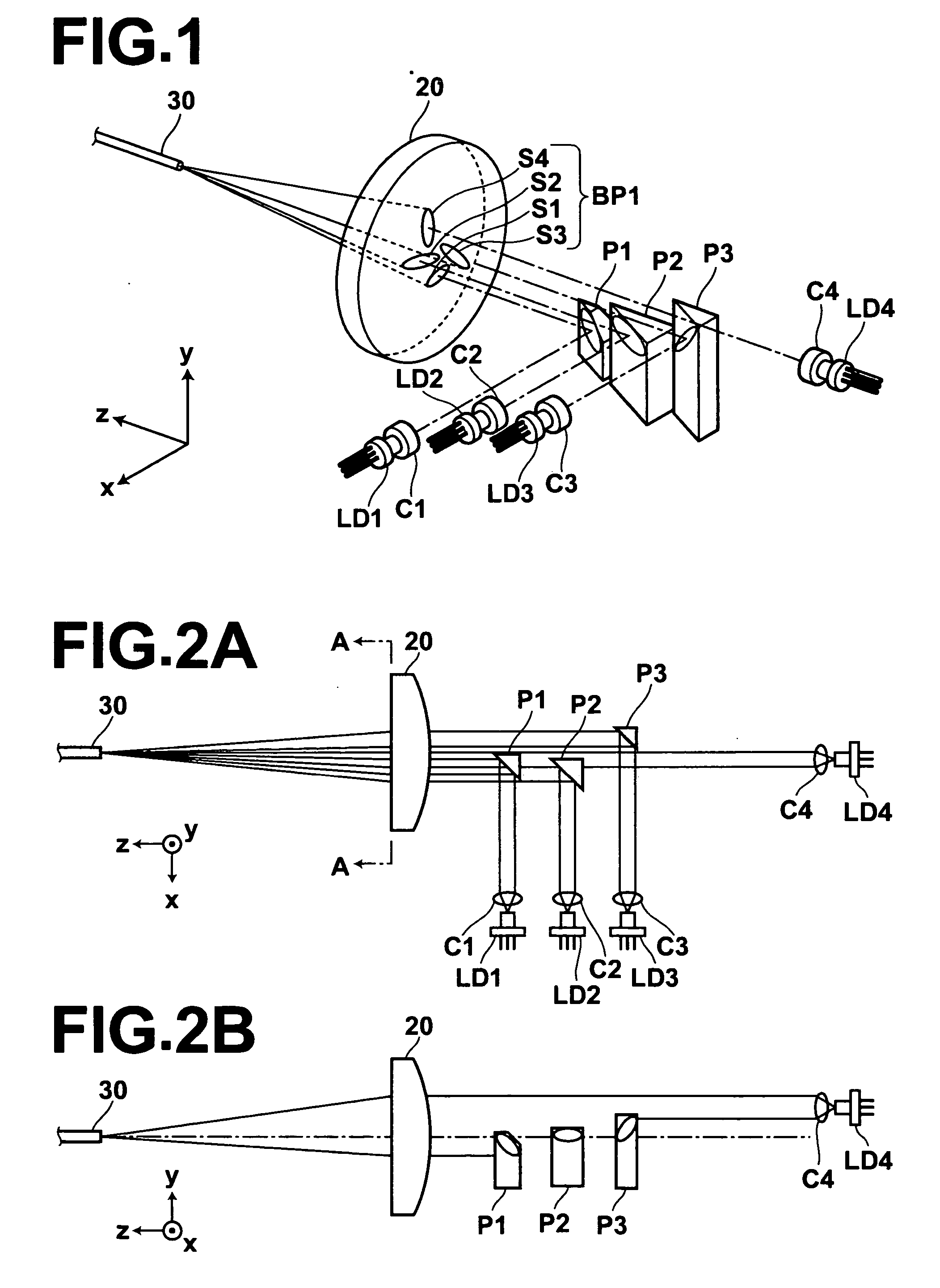 Combined laser source having deflection member