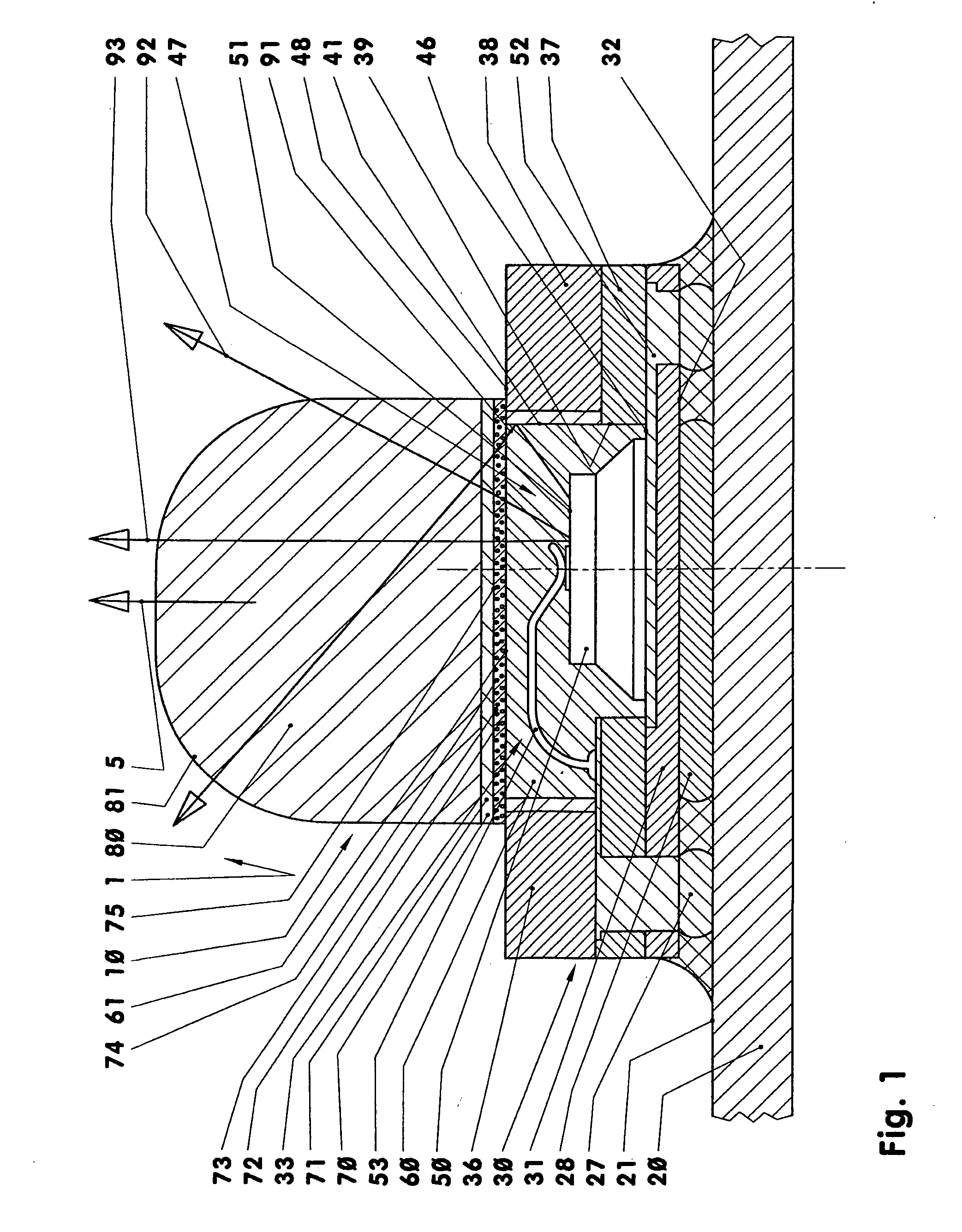 Light emitting semi-conductor diode (with high light output)