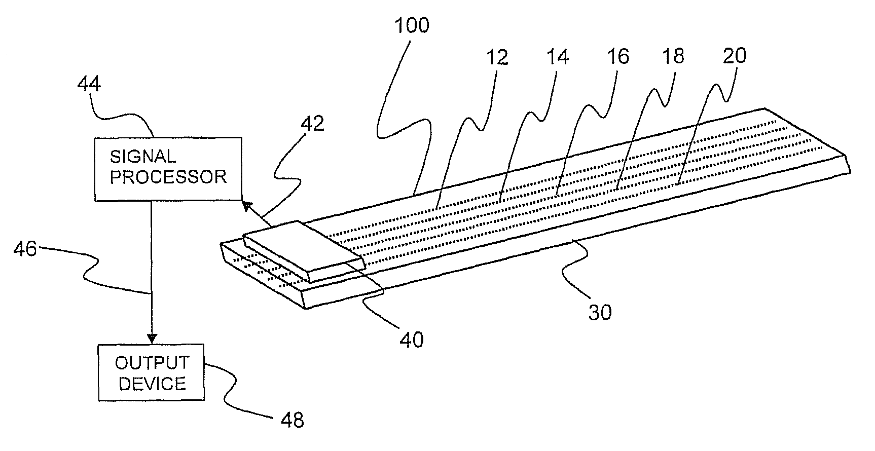 Contact detector with piezoelectric sensor