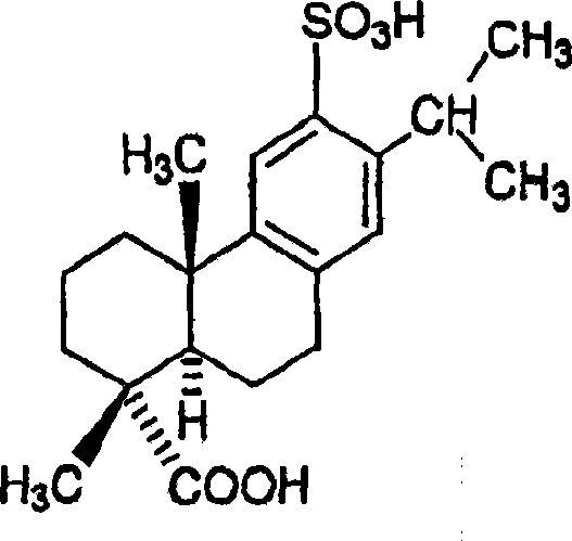 Application of disodium sulfodehydroabietate for treating gastroxia type peptic ulcer and gastrointestinal tract inflammation