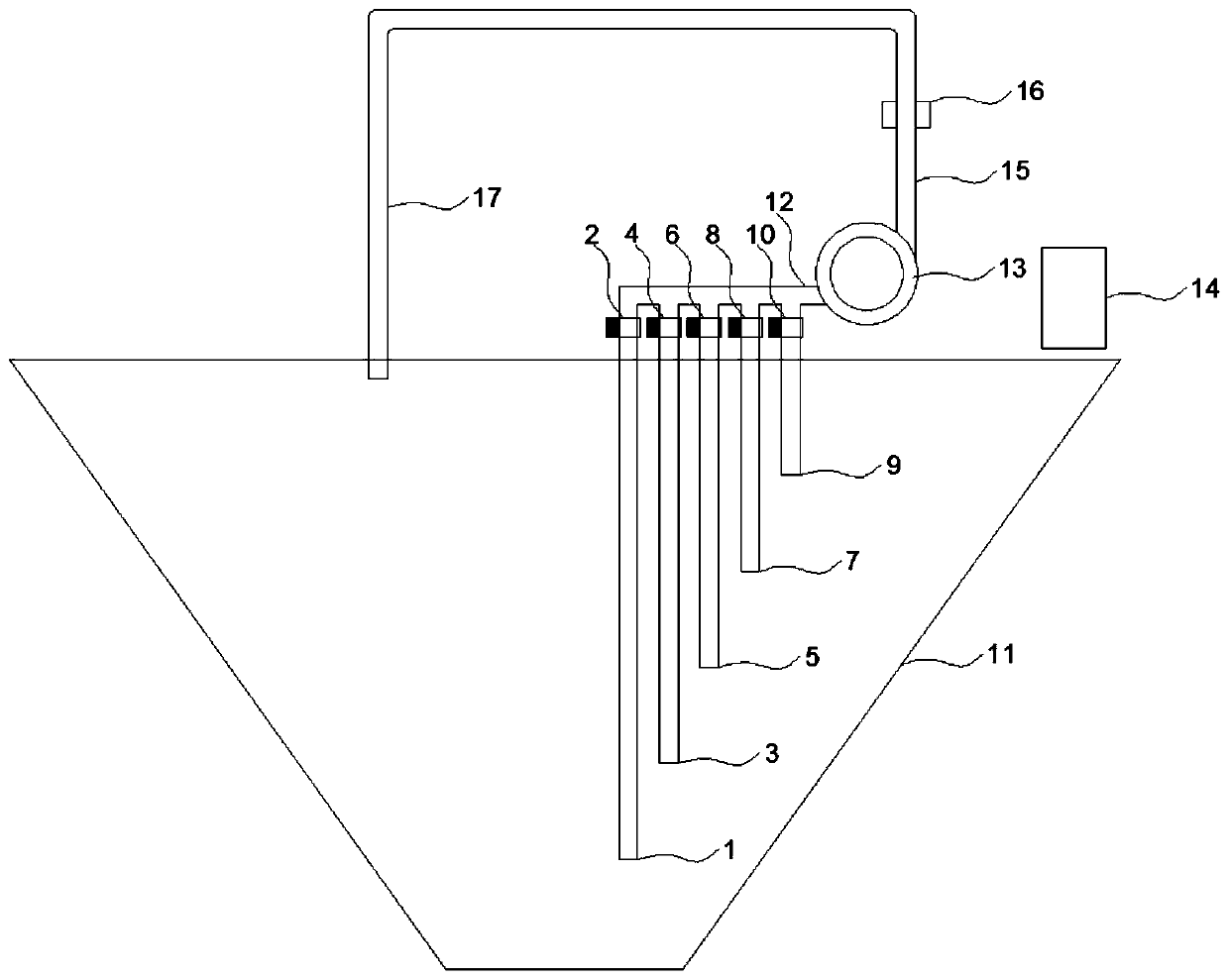 Concentration basin step concentration polling-type automatic measurement device