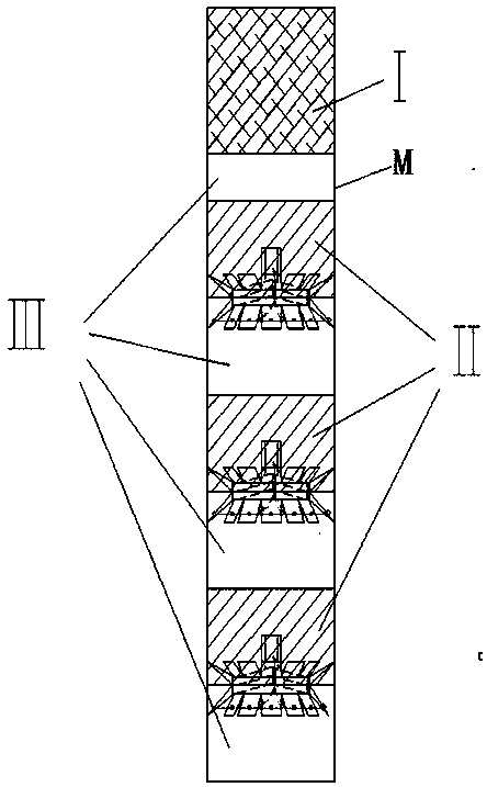 Blast hole uncoupling energy gathering spacing device suitable for non-coal mine mountain and using method thereof