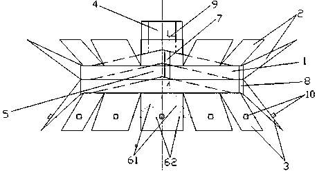 Blast hole uncoupling energy gathering spacing device suitable for non-coal mine mountain and using method thereof