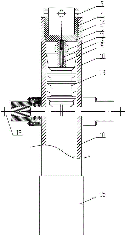 Push rod type indicating device and rubber plug falling indication cementing head