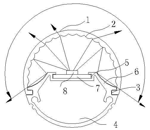 LED fluorescent lamp with large light emitting angle