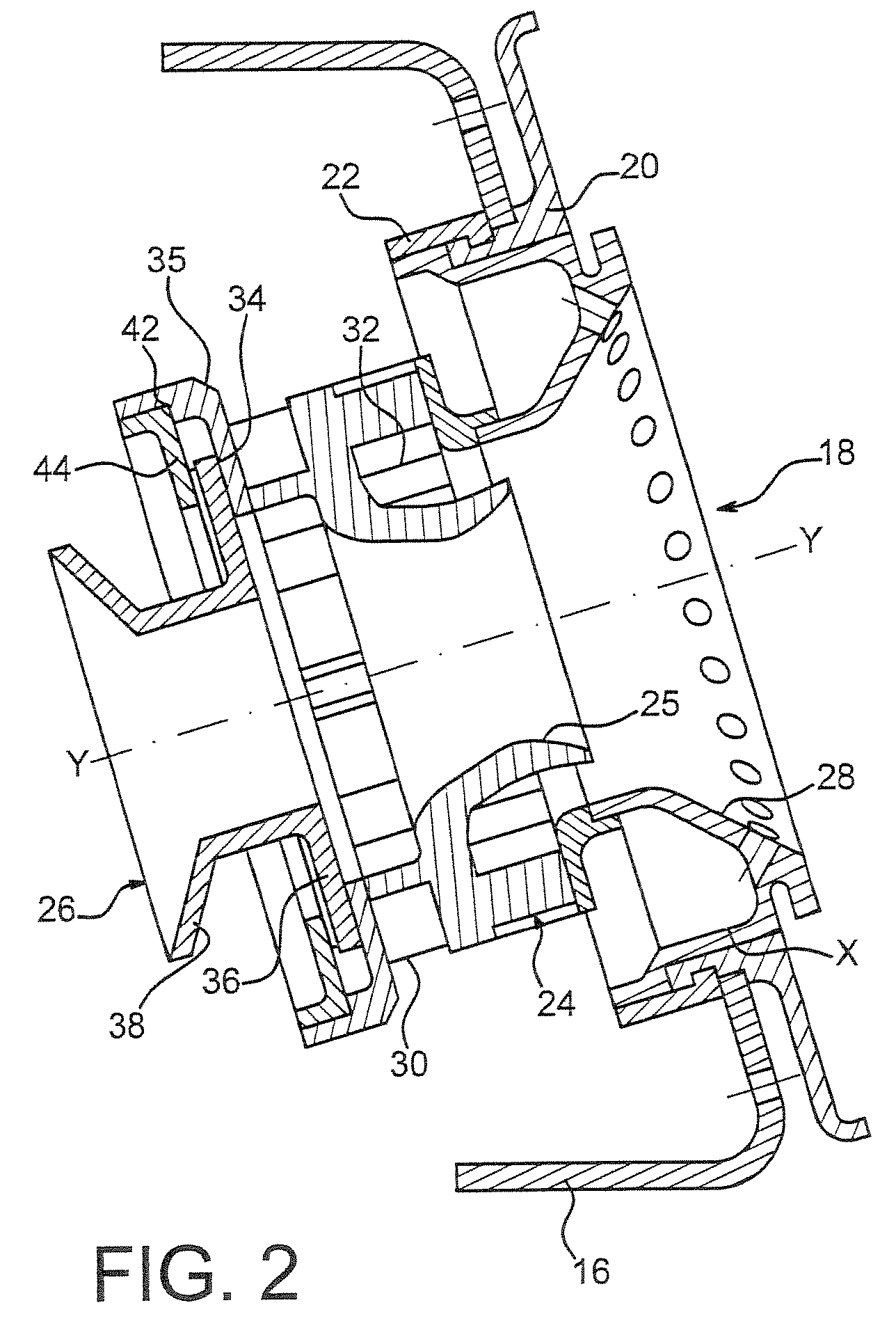 Antirotation injection system for turbojet