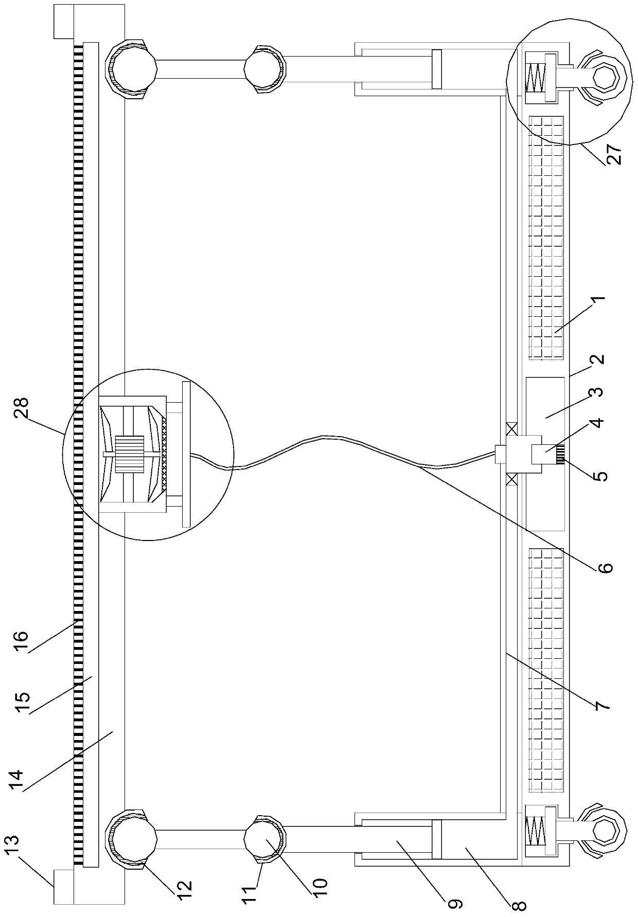 Pneumatic type architectural design drawing board frame