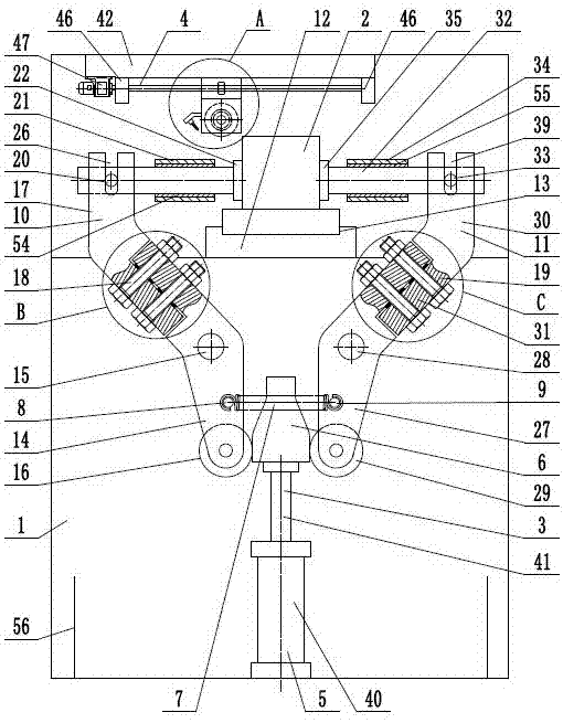 Grinding machining device for T-shaped workpiece