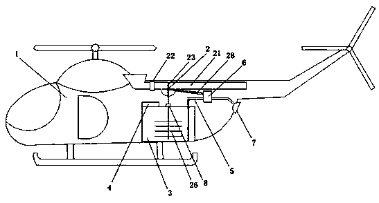 Pesticide-sprinkling helicopter