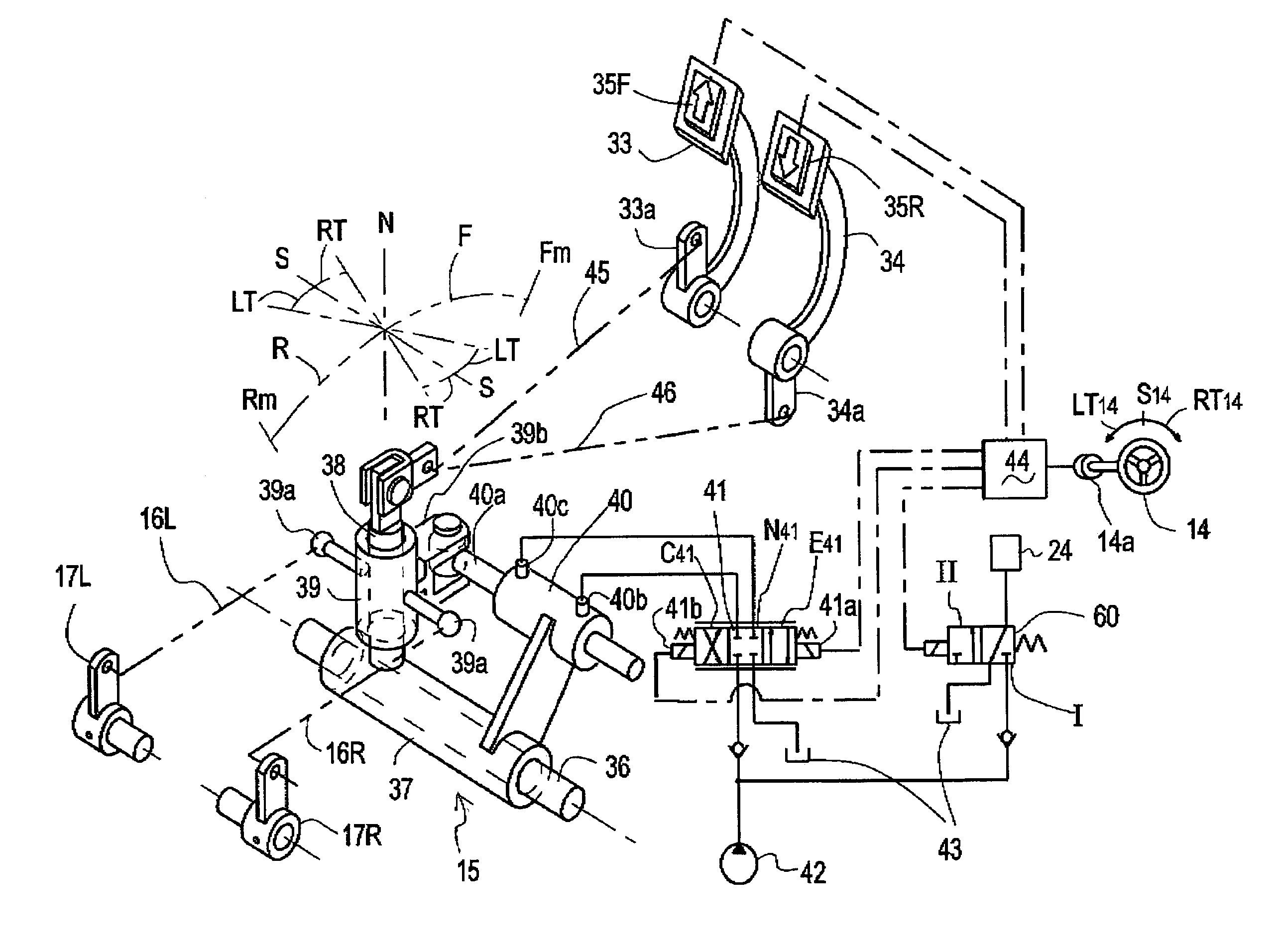 Vehicle having twin transmissions for driving respective wheels