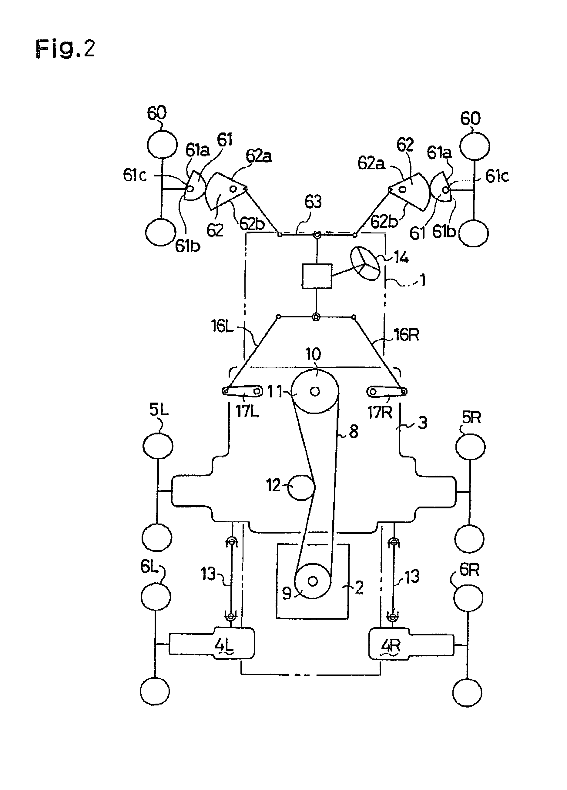 Vehicle having twin transmissions for driving respective wheels