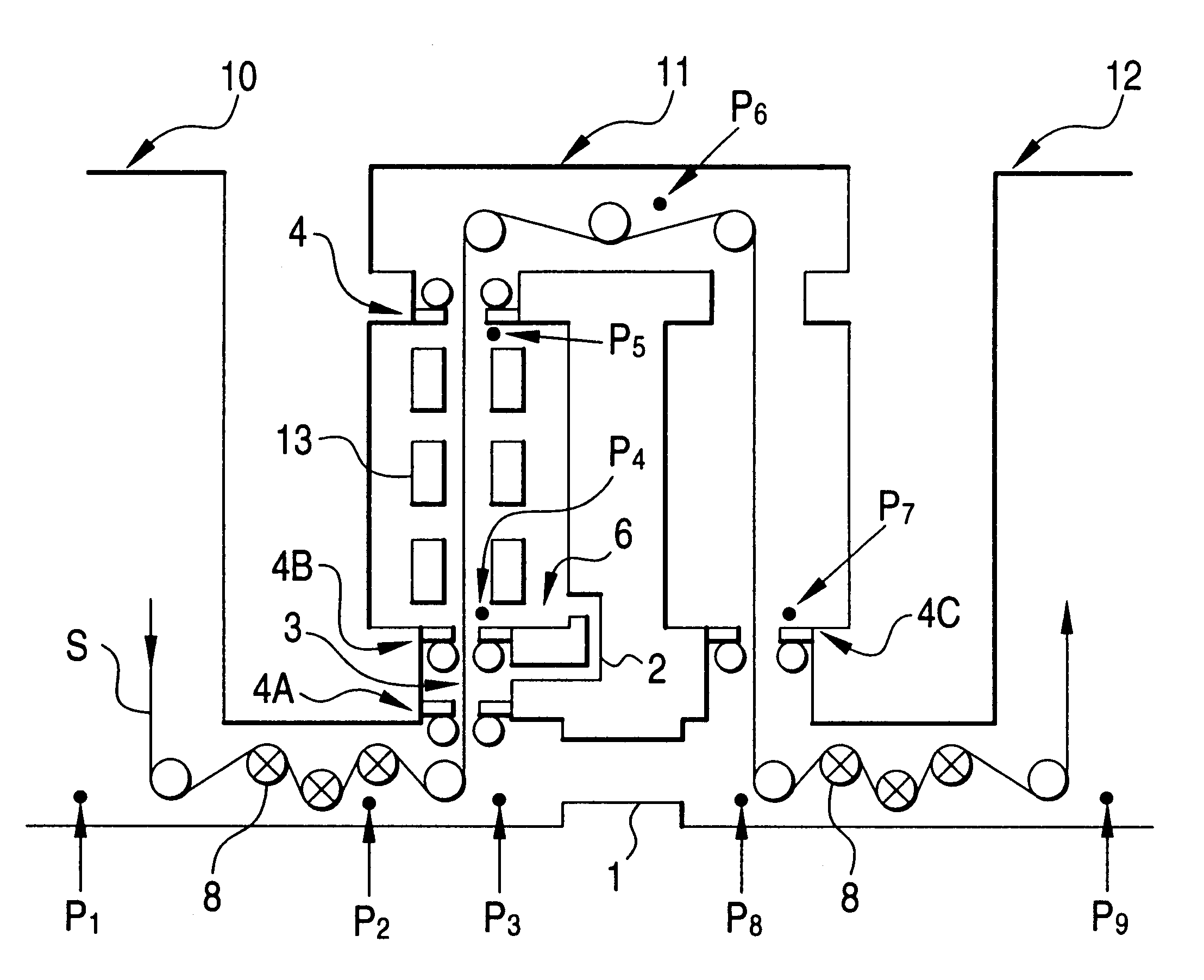 Continuous heat treating furnace and atmosphere control method and cooling method in continuous heat treating furnace