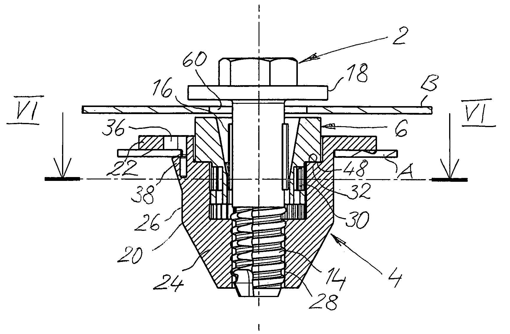 Plastic tolerance compensating device