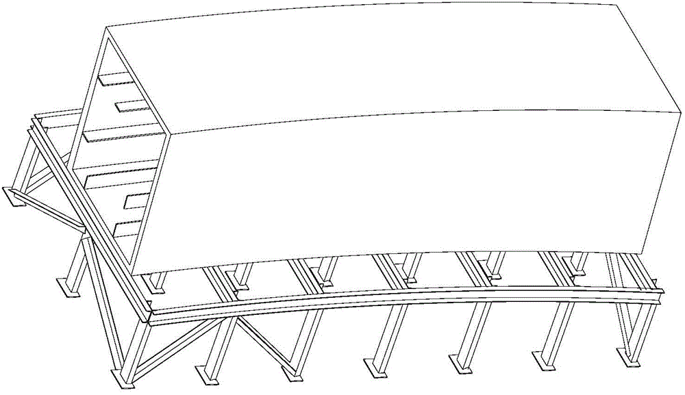 Overall horizontal assembly method for box-type steel arched girder