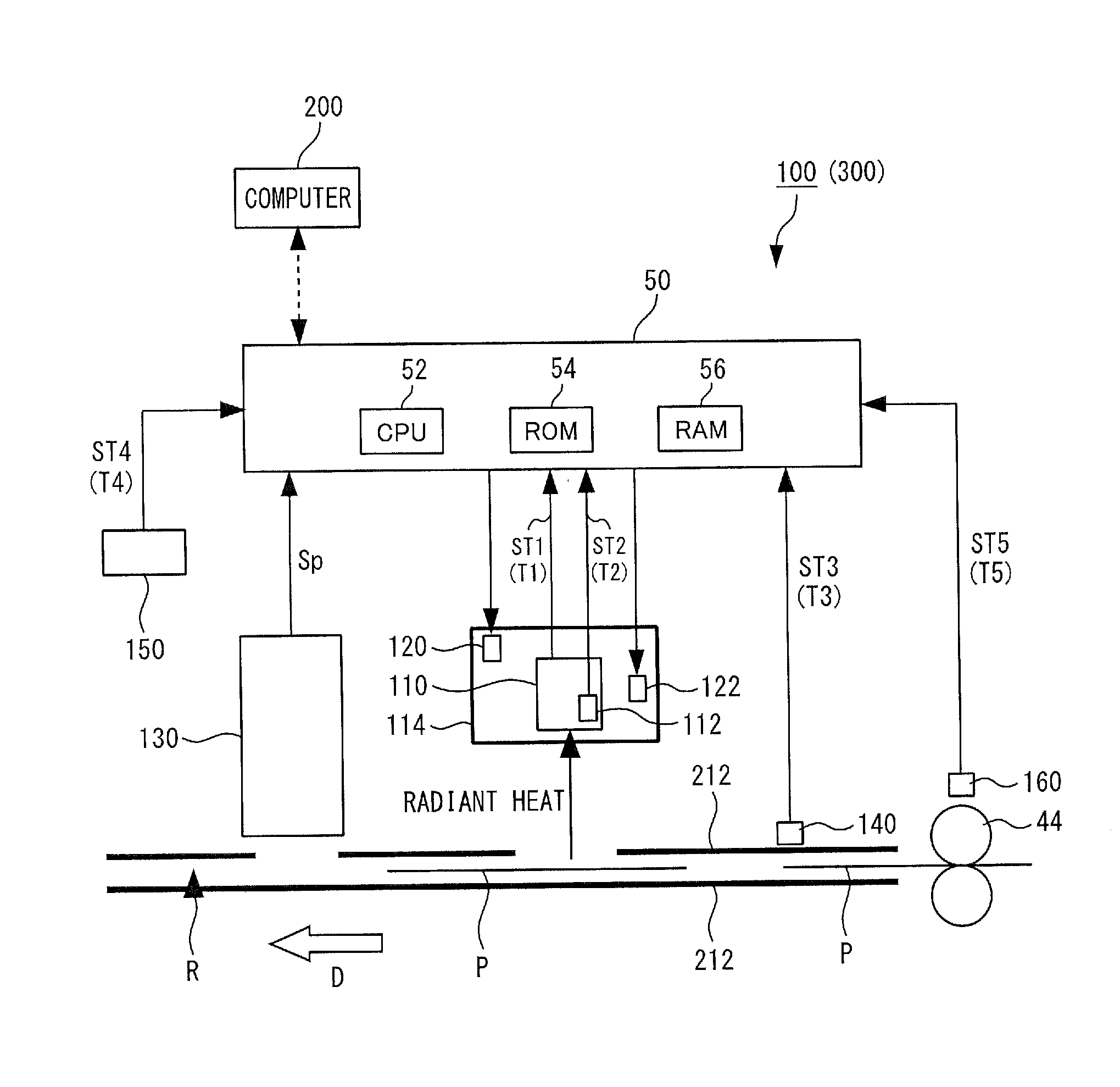 Temperature-measuring device that measures temperature of sheet, and image-forming apparatus using the same