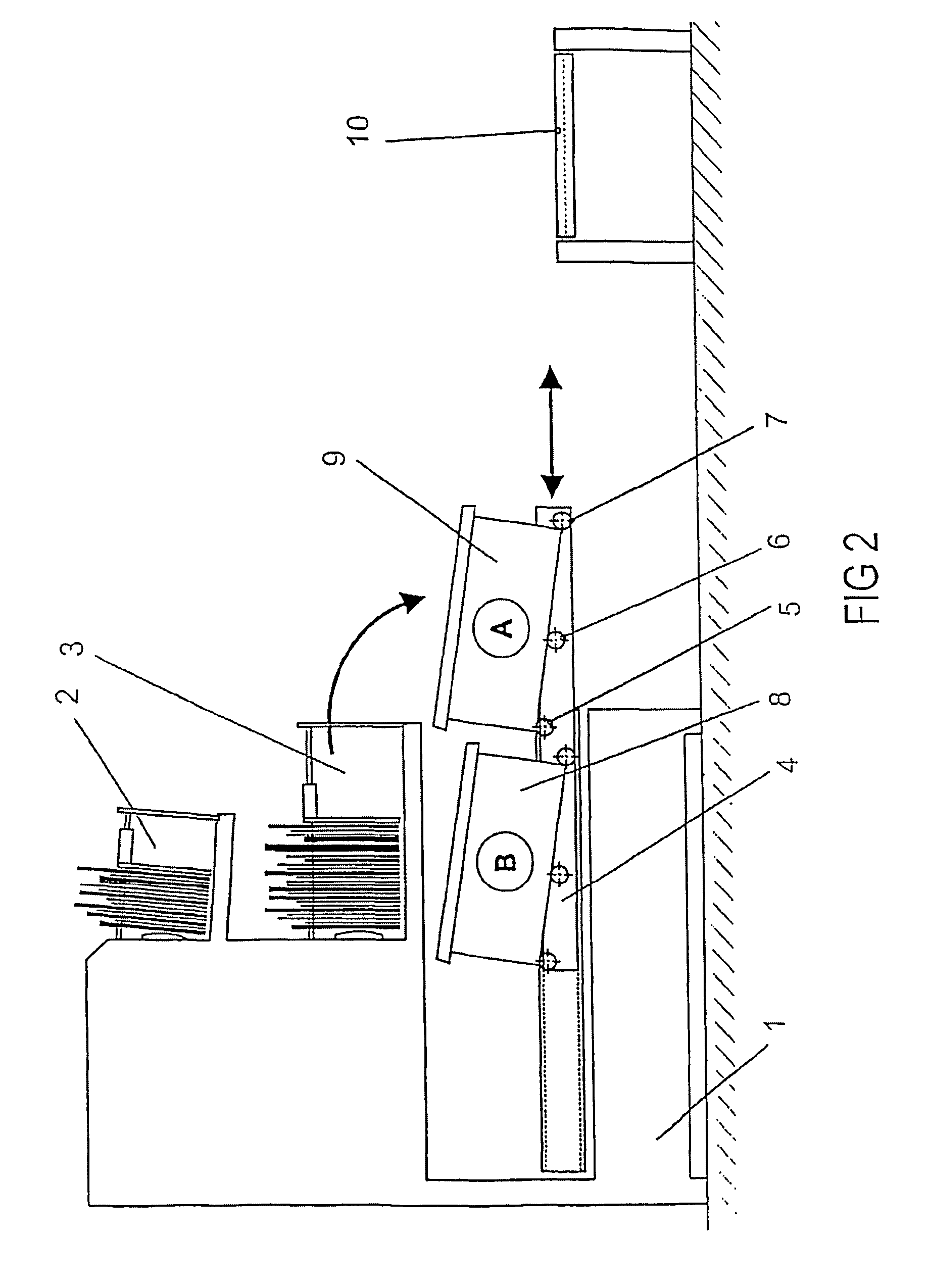 Device for filling and removing containers for sorted mail