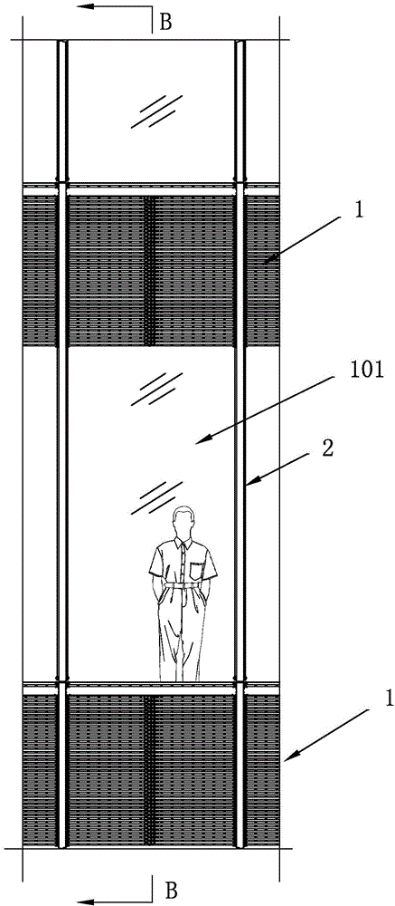 LED display unit and curtain wall type display screen mounted on glass curtain wall