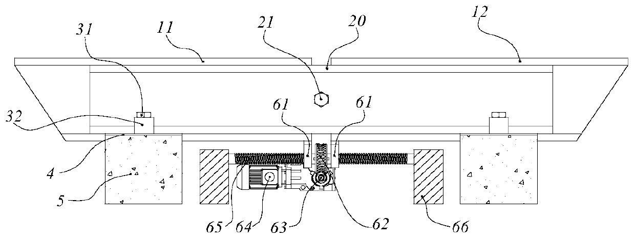 Medium-low speed maglev variable-gauge track structure capable of being quickly adjusted