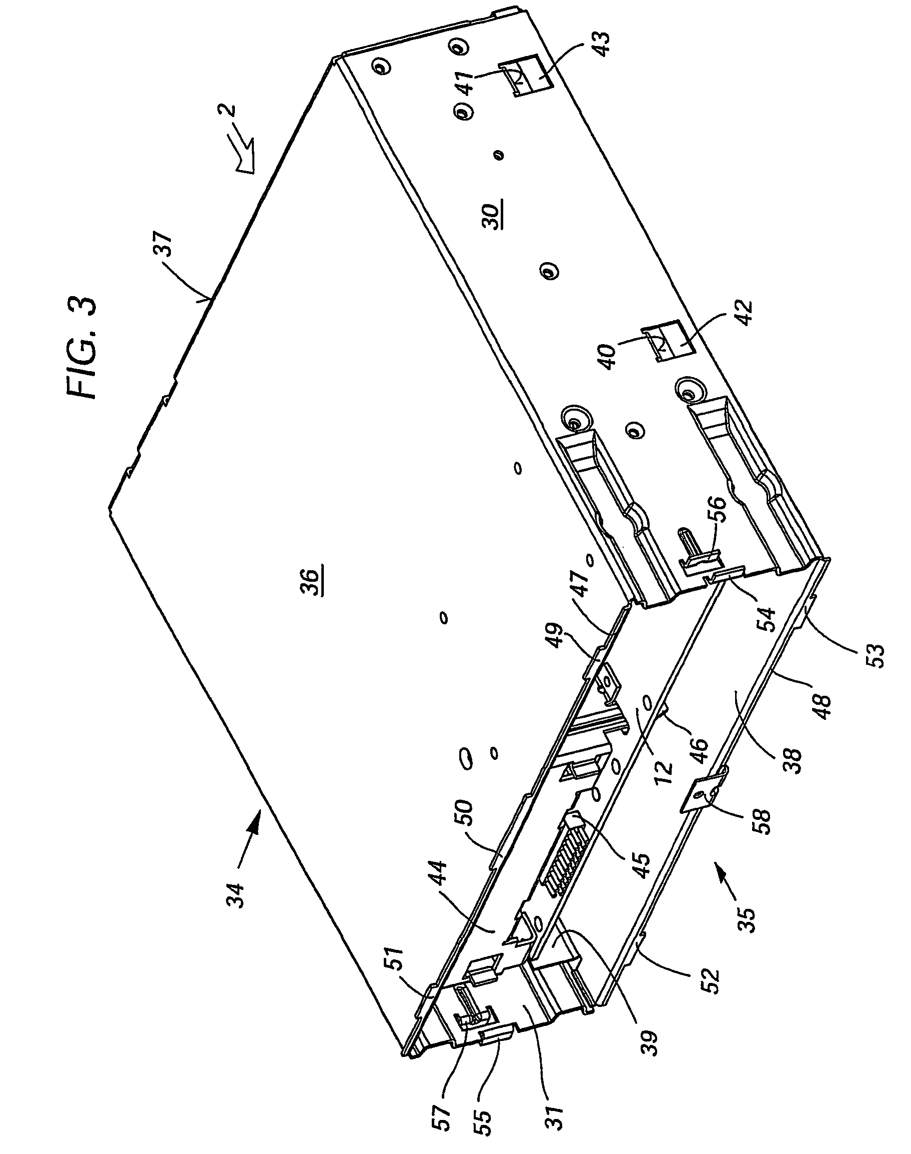 Arrangement for connecting a device's front panel