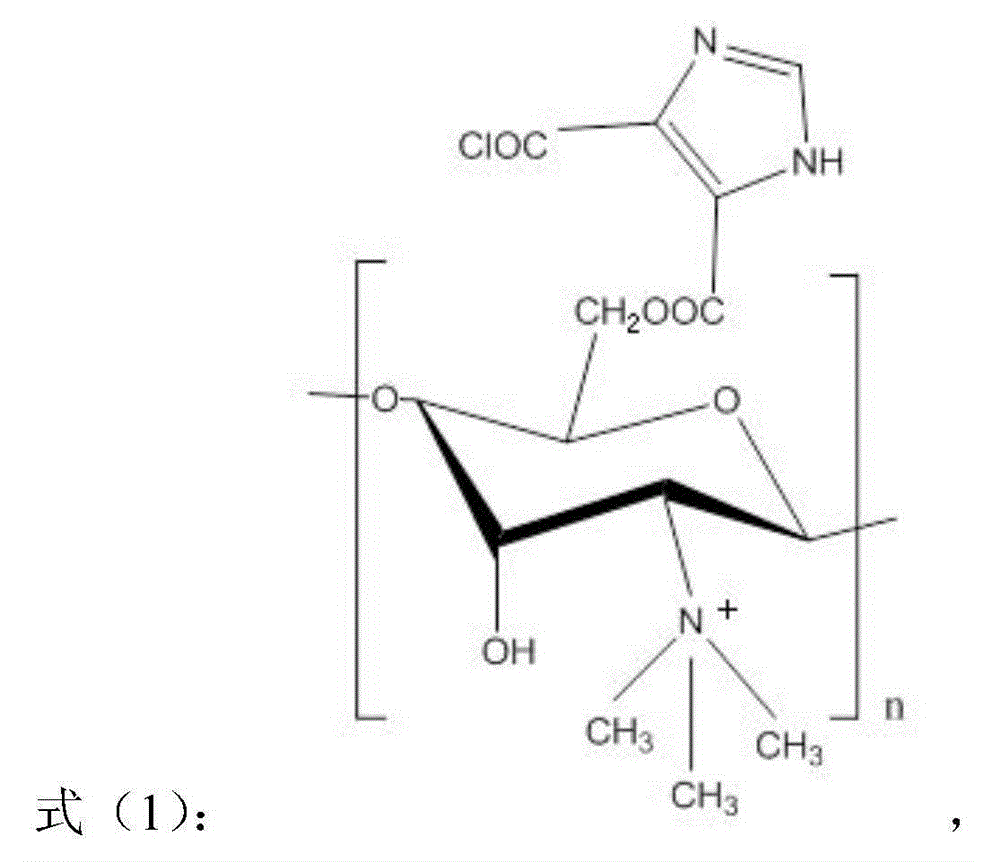 O-imidazolate-n-trimethyl chitosan quaternary ammonium salt and its preparation method and application