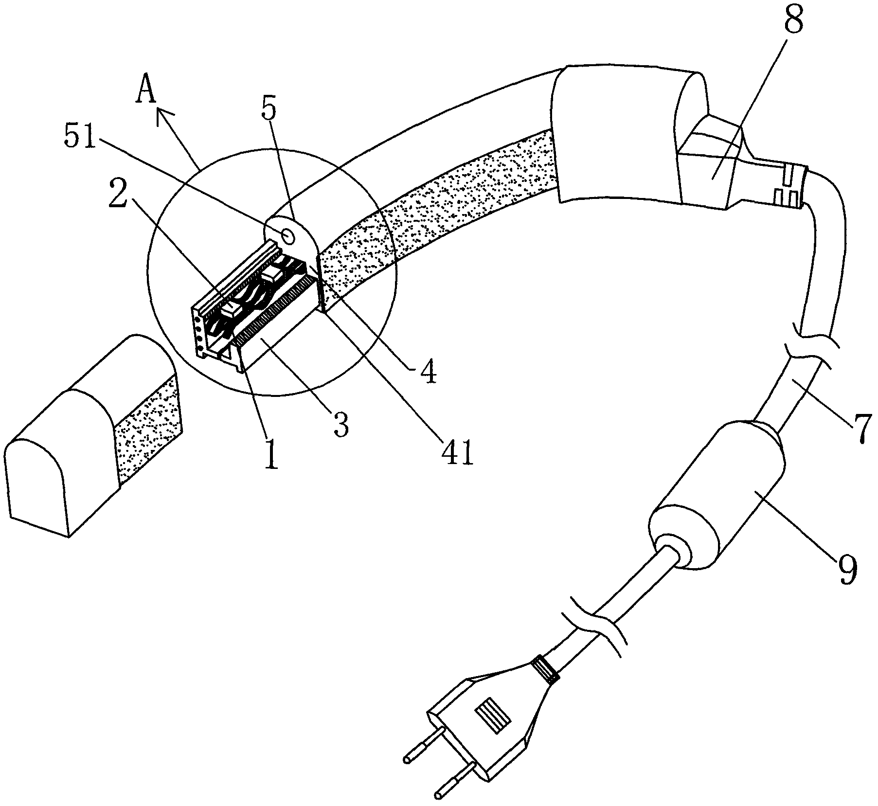 Open slot type LED (Light-emitting Diode) flexible neon lamp