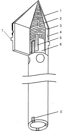 Novel tip-heated soldering iron head