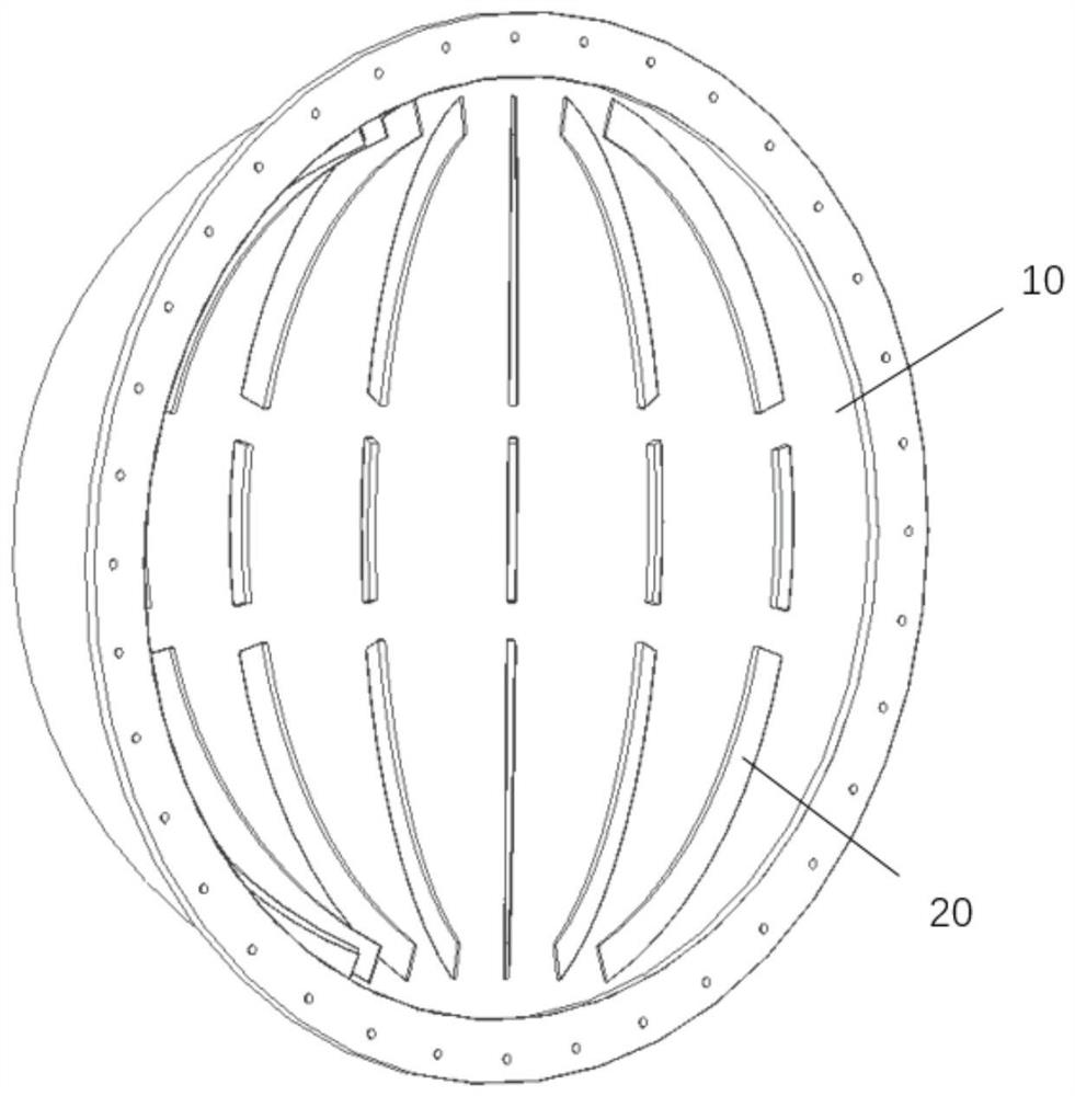 Curved-surface water tank enhanced heat exchange structure based on inner wall surface fins