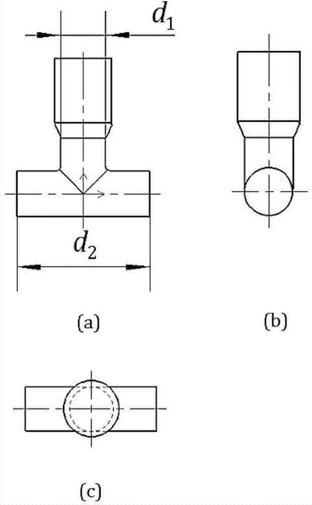 T type part vertical multiple process step extrusion die and forming technology thereof