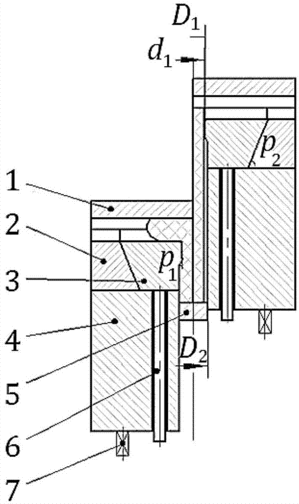 T type part vertical multiple process step extrusion die and forming technology thereof