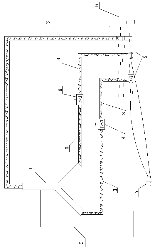 Physical model for study on determination of flow field of inferior vena branch