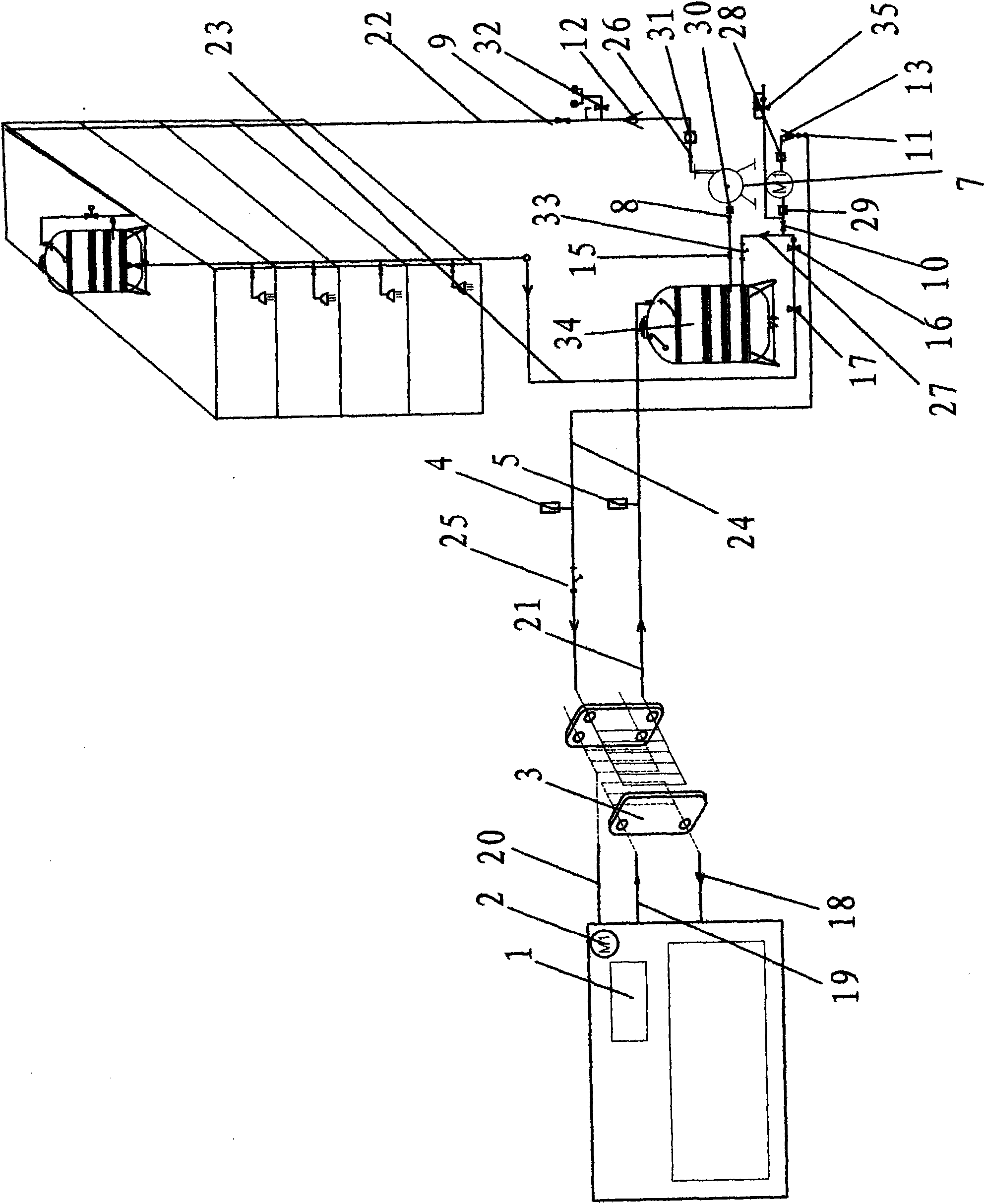 Waste heat recycling system of air compressor