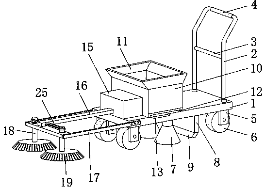 Municipal road surface damage repairing device