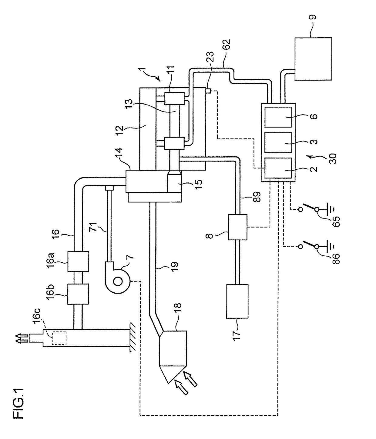 Gas internal combustion engine gas leak checking device and method for same