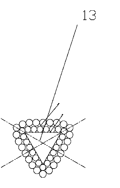 Method for producing large-diameter triangular strand wire rope